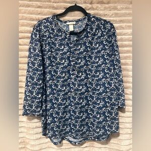 H&M Navy Floral Blouse